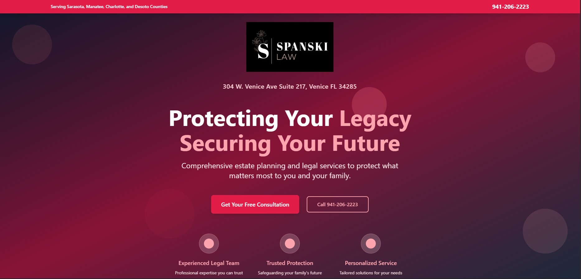 Spanski Law estate planning attorney website designed by 48HR Web Design in 48 hours